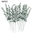 thumbnail image 6 of Seekfunning 24pcs Eucalyptus Stems Decor Artificial Eucalyptus Leaves Faux Greenery Branches for Wedding Centerpiece Flower Floral Arrangement Farmhouse Home Decoration, Gray Green, 6 of 12