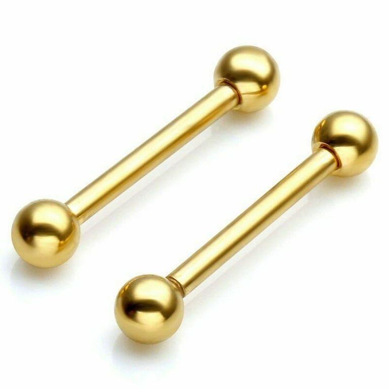 5/10X 14G Flexible Silicone Bar Steel Ball Barbell Tongue Ring Nipple  Piercing