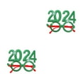 thumbnail image 1 of Guardoinrt Ready For Any Occasion With 2024 Glasses Frame Wide Applications Funny Shape Party Supplies Universal Size green 2Set, 1 of 6
