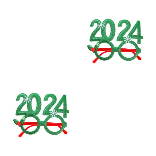Guardoinrt Ready For Any Occasion With 2024 Glasses Frame Wide Applications Funny Shape Party Supplies Universal Size green 2Set
