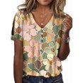 thumbnail image 1 of Top tipo túnica HOTYD con estampado floral bohemio con cuello en V y hombros descubiertos para mujer, 1 of 2