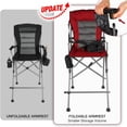thumbnail image 5 of REDCAMP Portable Bar Height Foldable Director Chairs for Adults 330lbs, Extra Tall Folding Chairs for Camping Outside, with Makeup Pocket Footrest, 5 of 6