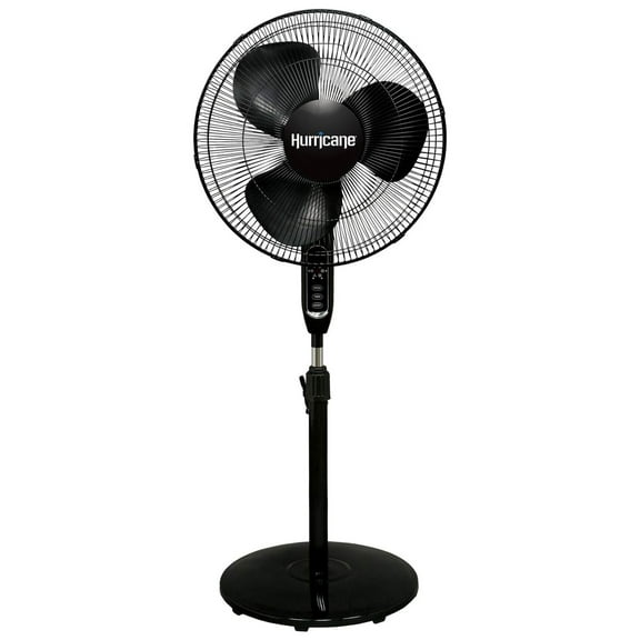 Open Box Hurricane Supreme 16 in. 3 Speed Oscillating Stand Up Fan w/Remote, Black