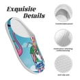 thumbnail image 5 of Haiem Beach Flamingo Trio Print Women's Fuzzy Memory Foam House Slipper Cozy Home Footwear Non-slip Winter Slippers-39/40, 5 of 7