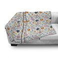 thumbnail image 3 of Summer Soft Flannel Fleece Blanket, Colorful Seasonal Composition with Beach Bags Flip Flops Ice Cream Holiday Sun Sea, Cozy Plush for Indoor and Outdoor Use, 50" x 60", Multicolor, by Ambesonne, 3 of 6