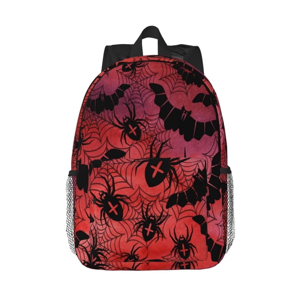Disketp Bats And Spiders Mochila Escolar de 15 Pulgadas, Mochila Ligera para Estudiantes, Viajes y Trabajo, Cómoda y Resistente para el Uso Diario