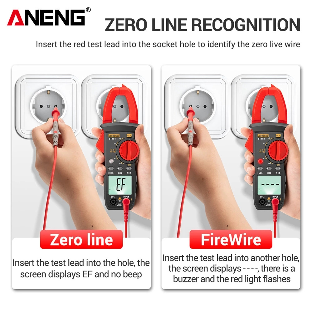 Bxmavoj Digital Clamp Meter 4000 Counts AC DC Multimeter with LCD Display, ABS, 183 * 488 * 33 mm