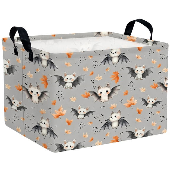 MYFLOCY Halloween Gift Basket for Kids Foldable Baby Candy Storage Bin Party Decor(Grey Cartoon Bat)