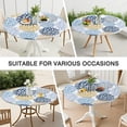 thumbnail image 7 of Lovely Bohemian Floral Round Tablecloth, Stretch Elastic Edge for Easy Dressing of 56 Inch Round Tables, Indoor Outdoor, 7 of 7