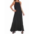 thumbnail image 2 of Women's Dress Summer Loose Flowy Sundress Spaghetti Strap Sleeveless Maxi Long Dresses Black S, 2 of 10