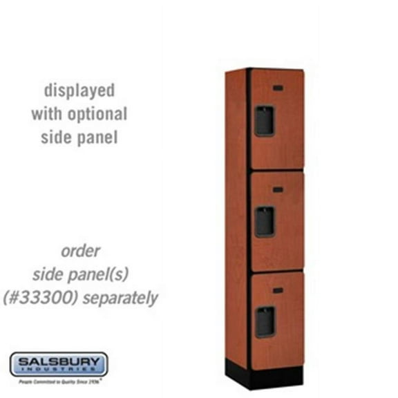 SalsburyIndustries 33155CHE Triple Tier 1 Wide 5 ft. X 15 in. Designer Wood Locker - Cherry