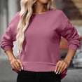 thumbnail image 4 of Oversized Sweatshirt for Women Trendy Fleece Crewneck Casual Long Sleeve Loose Solid Soft Fall Pullover with Pockets, 4 of 7