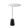 thumbnail image 2 of Benjara Frank 21" Side End Table- Oval Chrome Steel Top- Genuine Marble Base, 2 of 5