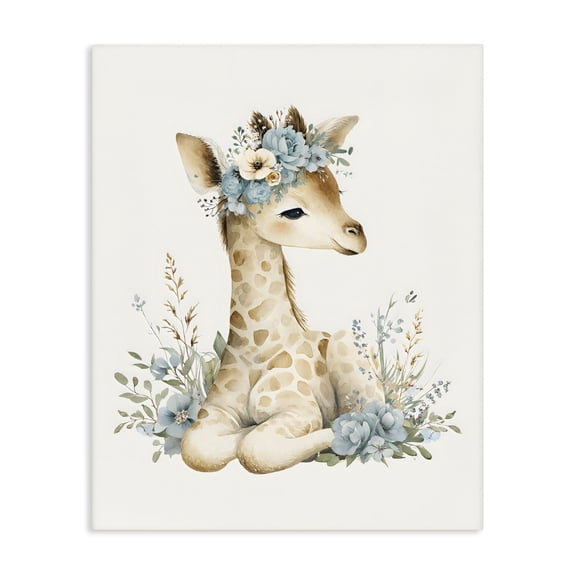 Stupell Industries Eclectic Watercolor Nursery Giraffe Canvas Art, 16 x 20, by LSR Design Studio