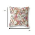 thumbnail image 4 of 26â€ White Red Tropical Indoor Outdoor Throw Pillow, 4 of 4