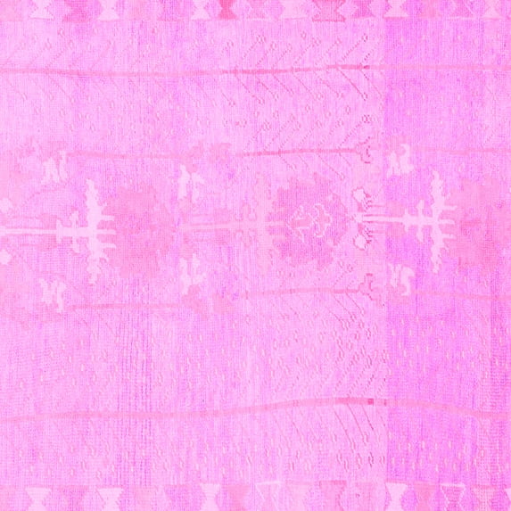 Ahgly Company Indoor Square Abstract Pink Modern Area Rugs, 6' Square