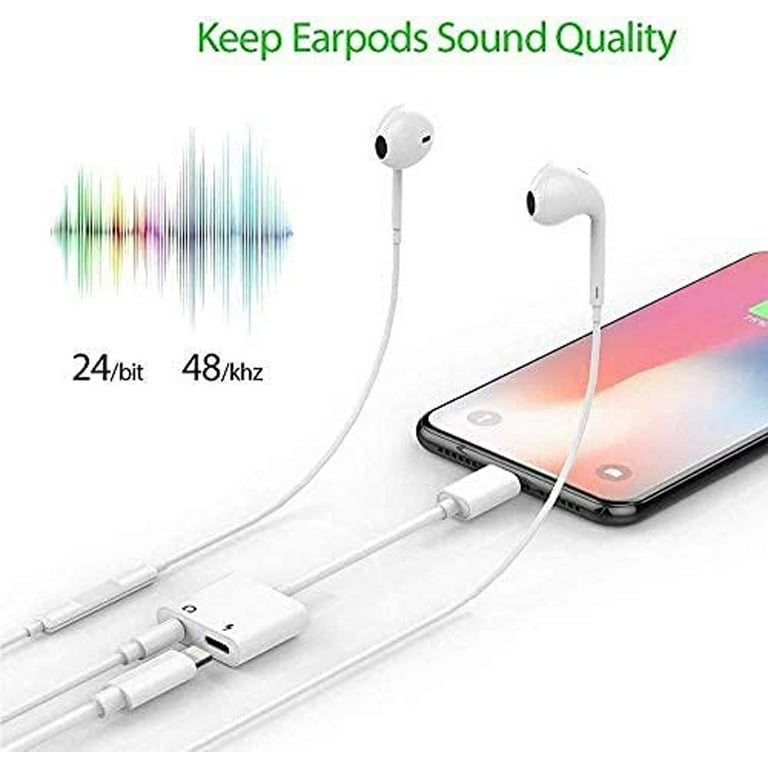 Apple MFi Certified 2 Pack Dual 2 in 1 Lightning Headphone Audio Charger Adapter Splitter for iPhone iPad Headphone Adapter for iPhone 14 13 12 11 XS XS Max XR X 8 8plus 7 7 Plus iPad Walmart