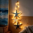 thumbnail image 6 of Wooden Starfish Hanging Ornament, Coastal Beach Style Rope Decor for Home, Cafe, Restaurant, Bathroom, Ocean Theme Wall Art (LED), 6 of 8