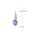 thumbnail image 2 of 2.30 Carat (Ctw) Tanzanite & White White Topaz Leverback Earrings in 14K White Gold for Women, 2 of 4