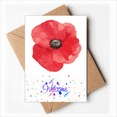 thumbnail image 1 of Watercolour Red Flower Painting Corn Welcome Back Greeting Cards Envelopes Blank, 1 of 3