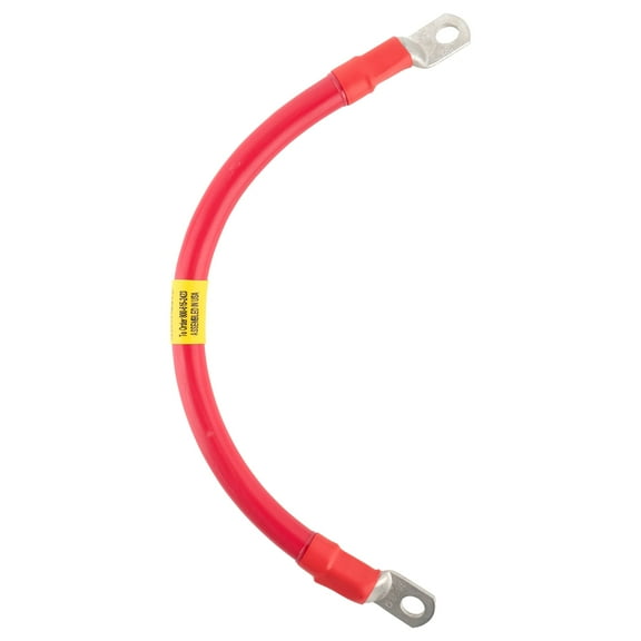AWG #2/0 Red Battery Interconnect Cable 12" with 3/8" Lugs PROUDLY MADE IN USA