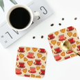 thumbnail image 4 of Rateoe Cups of Tea Drawing Drink Coasters Set of 4 Leather Coasters Spill Protection for Table Desk,Durable and Non Slip Leather Coaster ,4 Inches Drink Mats-Square, 4 of 6