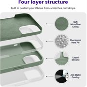 for iPhone 14 Case, Silicone Shockproof Slim Thin Phone Case for iPhone 14 6.1 inch (Calke Green)