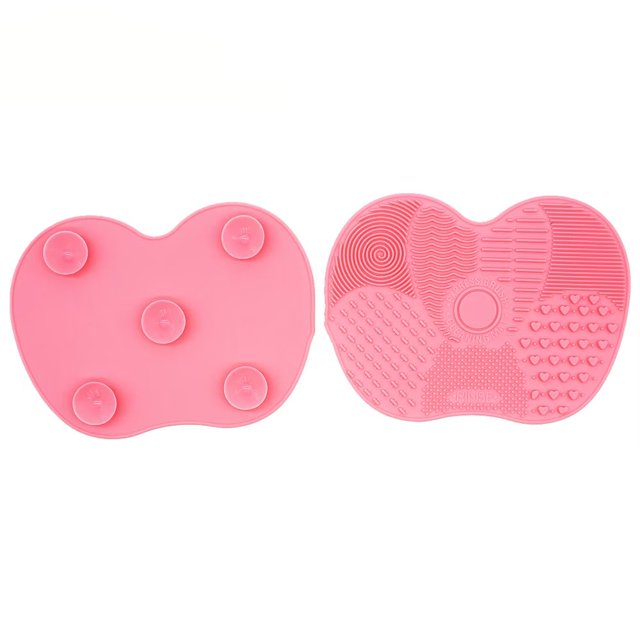Paquete de 2 almohadillas de limpieza de brochas de maquillaje de gel de silicona, almohadillas de limpieza de brochas de maquillaje portátiles con ventosa para eliminar residuos cosméticos (verde me JAMW Sencillez