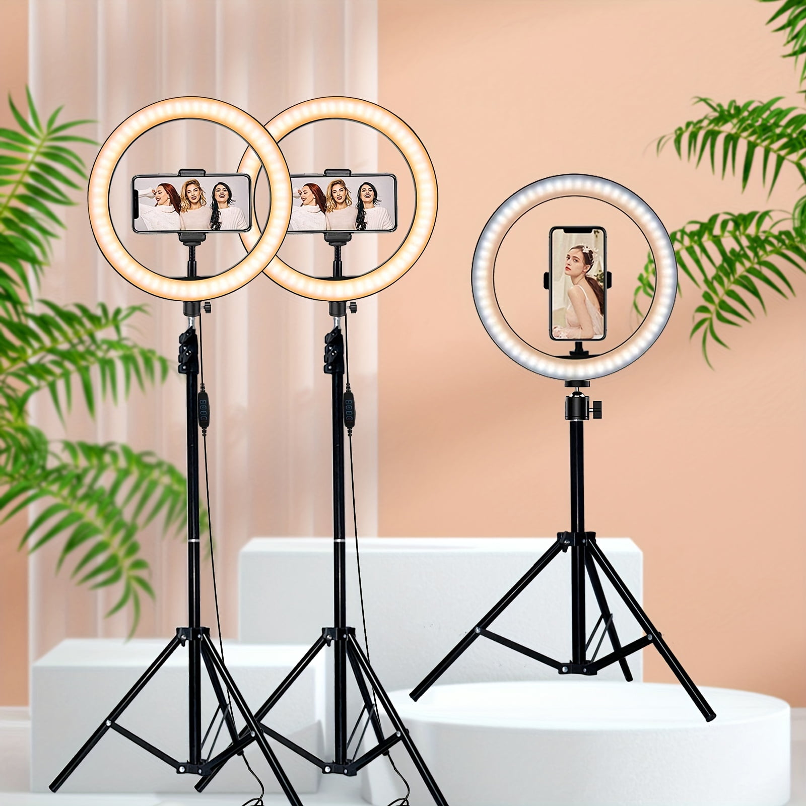 10 Vlogging LED Ring Light with 43 Tripod & Phone Holder for Live Stream Selfie Video Zoom YouTube