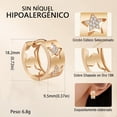 thumbnail image 3 of Aretes Mujer de Corazón tipo Arracadas, Chapado en Oro Pendientes de aro, Pendientes de aro Studs con circonio cúbico, 3 of 4