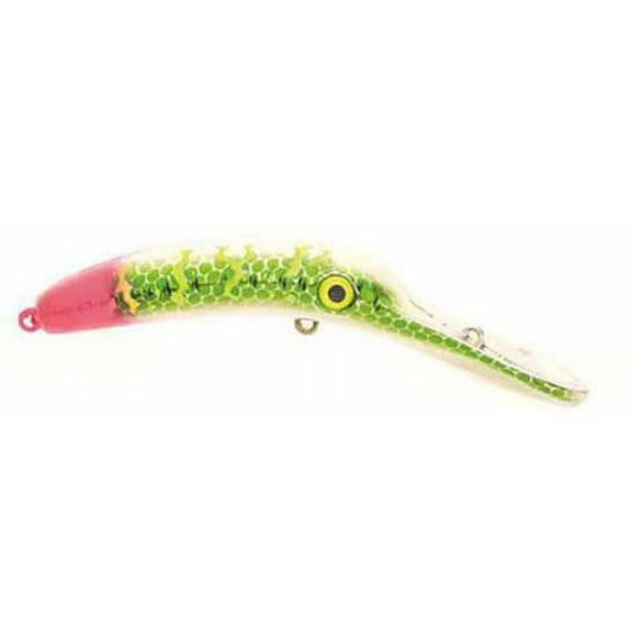 Yakima Bait Worden's Mag Lip 4.5" Fishing Lure, Metallic Lime & Pink Tiger, Size 1, 0.77 oz.