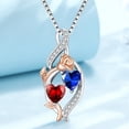 thumbnail image 7 of Taioiat Double Birthstone Necklaces for Women 18K Gold Plated Birthstone Rose Flower Jewelry Anniversary Valentines Day Mother's Day Birthday Gifts for Her Wife Girlfriend Mom, 7 of 7