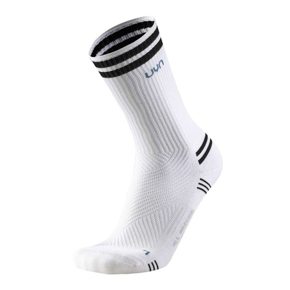 UYN Calcetines Unisex - Calcetines de diario, Logo, color liso Blanco/Negro 35-38