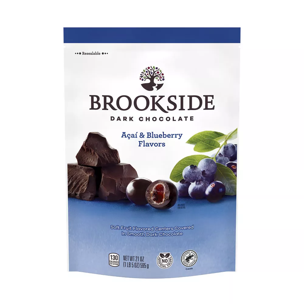 Brookside Dark Chocolate, Acai and Blueberry Flavored Snacking Chocolate Candy - 21oz