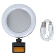 thumbnail image 1 of Selfie Ring Light Clip On Phone Ring Light with Mirror 3 Colors Adjustable 5 Level Brightness USB Charging Video Fill Light, 1 of 8