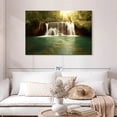 thumbnail image 2 of Elephant Stock Jamaica Ys Falls Wall Art - Horizontal Canvas Wall Art - Living Room Wall Decor - Wellness Canvas - Brown And Teal Decor - 45" x 30", 2 of 8