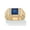 Blue Sapphire, variant on Men's Square-Cut Created Red Ruby or Blue Sapphire and Diamond Accent Ring in 18k Gold-plated Sterling Silver