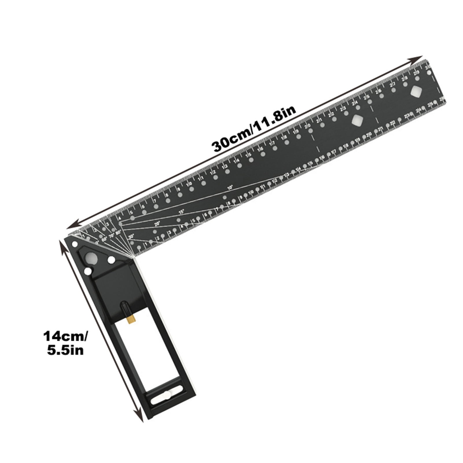 Multifunctional Right Angle Ruler 90 Degree Measuring Tool with Scribing Gauge for Woodworking Carpentry DIY Projects Marking Layout Precision Angle Finder Square Tool