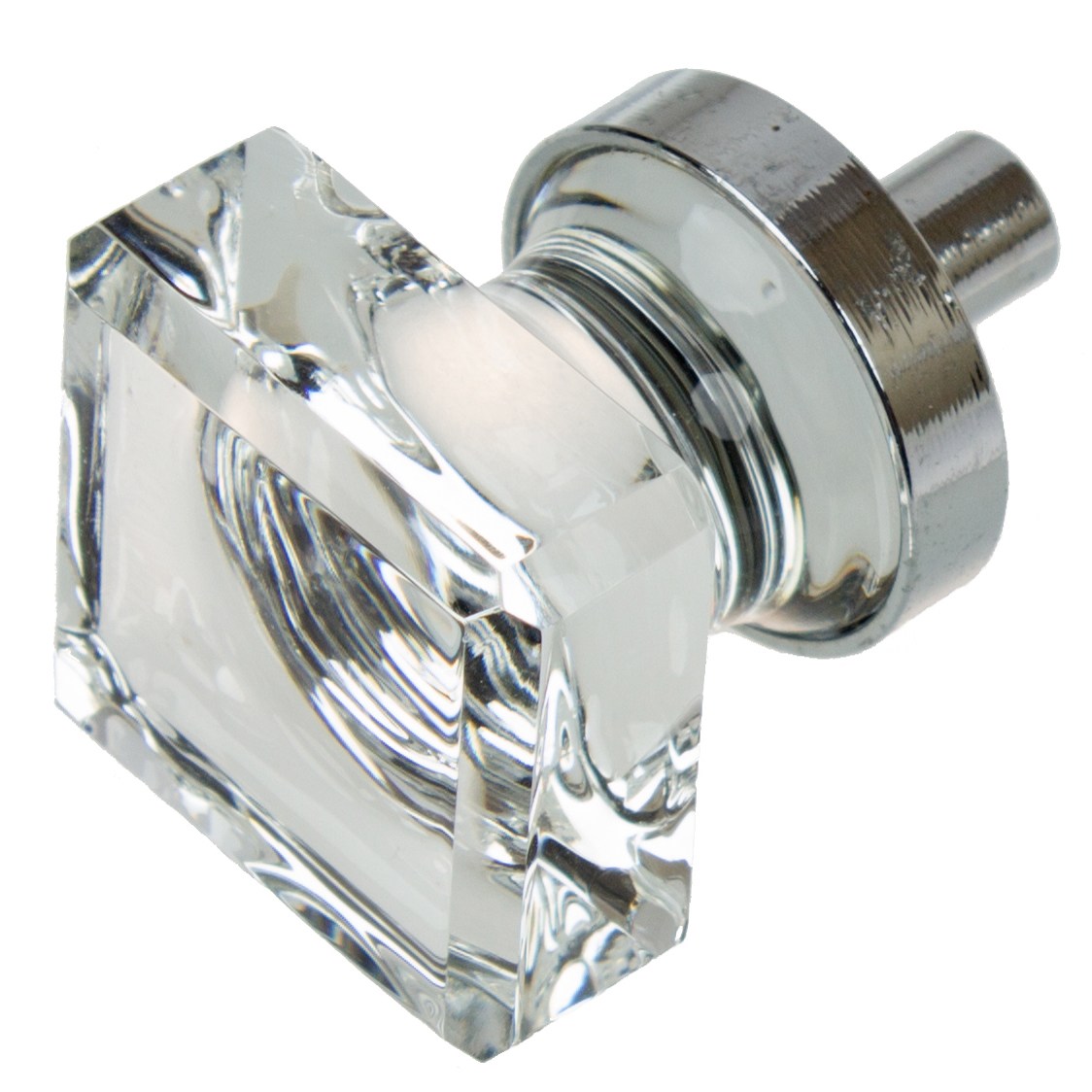 GlideRite 1 in. Modern Square Glass Cabinet Knobs, Polished Chrome, Pack of 10 - image 2 of 4