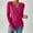 Hot Pink, variant on Women Long Sleeve Shirts Fall Tops V Neck Button Up Slim Fit Ribbed Knit Solid Color Casual Shirts 2025