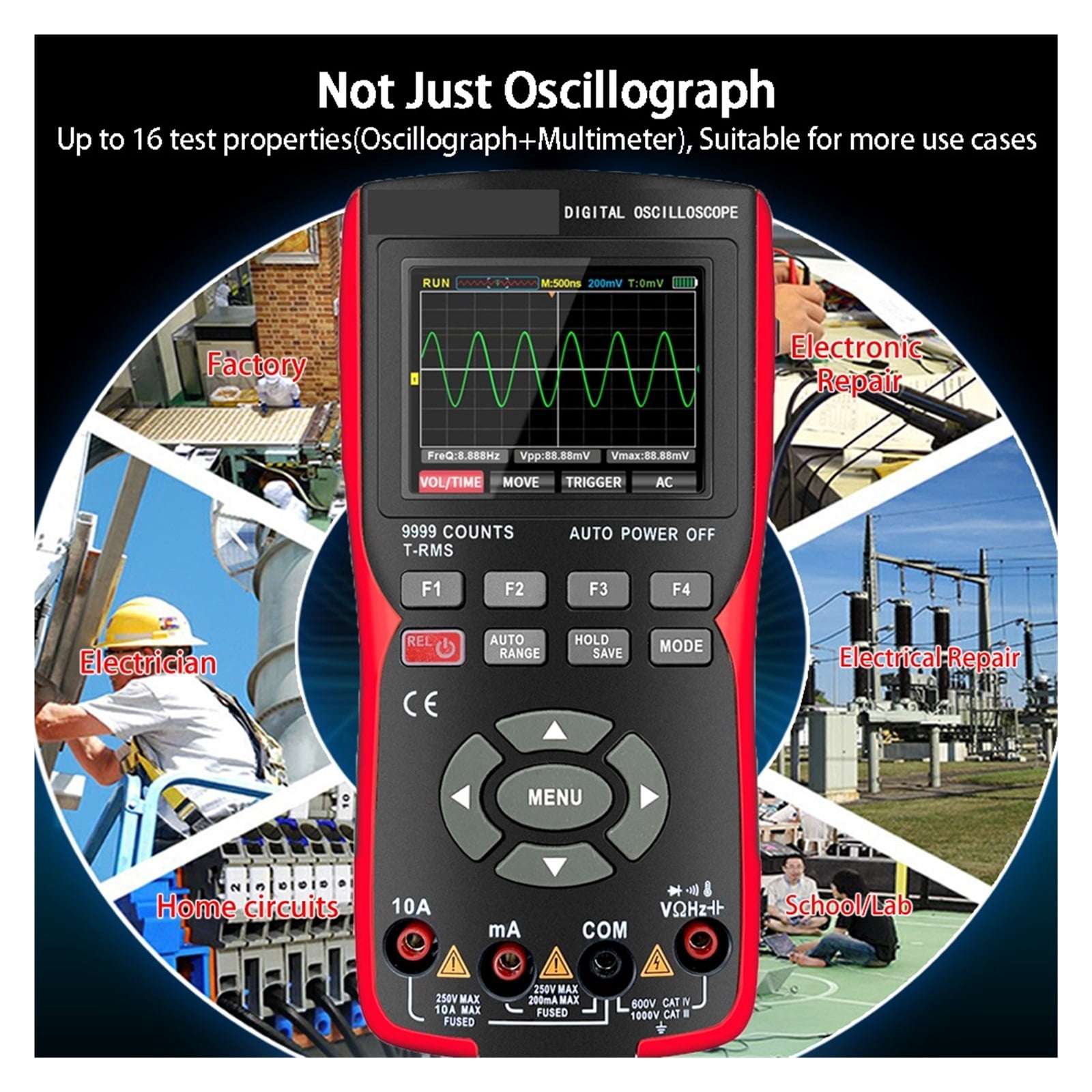 Digital Oscilloscope Handheld Multimeter Auto Current Voltage Capacitor Electronic Components Tester ,Professional Designed
