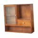 thumbnail image 3 of Organizador de maquillaje de madera para tocador con gabinete de exhibición de cajones múltiples compartimentos para la sala de estar baño en el hogar, 3 of 9