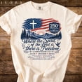 thumbnail image 2 of VibeNest Studio Unisex Where the Spirit of the Lord Is There Is Freedom 250th Anniversary Christian Patriotic Graphic T-Shirt, 2 of 8