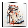 thumbnail image 2 of Designart "Elegance in Mid-Century White and Grey High Heels" Fashion Framed Wall Art - Modern Blue Fashion High Heels Living Room Framed Canvas Art, 2 of 6