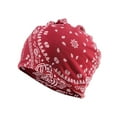 thumbnail image 1 of serony Bonnet Slouchy Style Bohème Musulman Hijab Turban Extensible Mode Protection des Oreilles Accessoires Coiffure Bonnet Fleur Rouge, 1 of 9