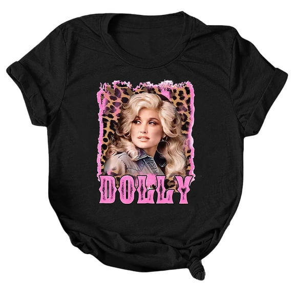 JINGTIAN Dolly Vintage T-Shirt for Women Country Music Graphic Tee Western Nashville Shirt Short Sleeve Crew Neck Concert Outfit