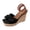 Black, variant on Rokment Bow Platform Wedge Dress Shoes for Women Bride Wedding Trendy Casual Suede Open Square Toe Espadrilles Chunky High Heels Ankle Strap Dressy Summer Shoes Red Size 8