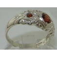 thumbnail image 3 of LBG 925 Sterling Silver Cultured Pearl and Real Genuine Garnet Womens Band Ring - Size 12, 3 of 6