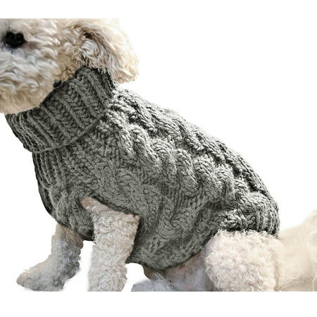 qucoqpe Small Dog Sweaters with Leash Hole Gingham Patchwork Doggie Sweater Knitwear Pullover Warm Pet Sweater for Fall Winter Cold Weather