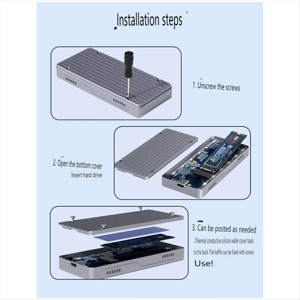 Caja de Disco Duro MóVil de Estado SóLido M.2 con Pantalla Inteligente, Carcasa de AleacióN de Aluminio NVMe/ de Protocolo Dual de 10 GB